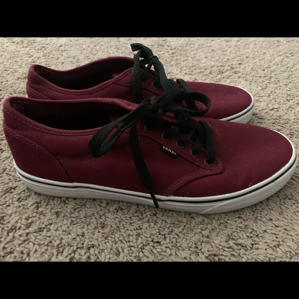 Men burgundy vans size 12